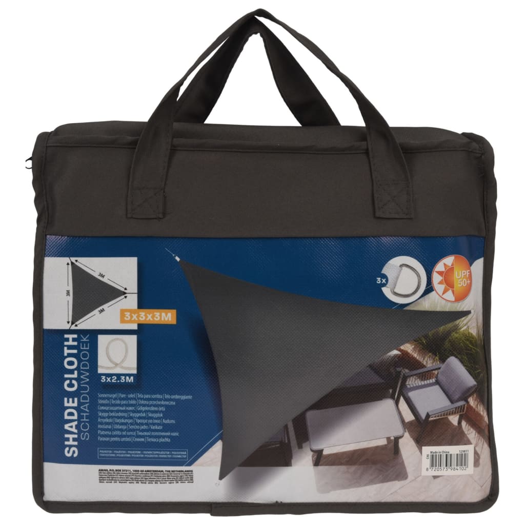 ProGarden Vela Parasole 3x3x3 m Grigio a Triangolo