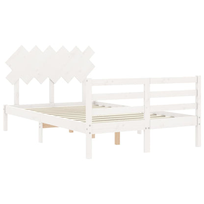 Giroletto con Testiera Bianco Small Double Legno Massello