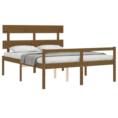 Letto Anziani senza Materasso Marrone Ambra King Legno Massello