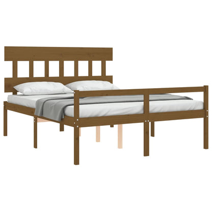 Letto Anziani senza Materasso Marrone Ambra King Legno Massello