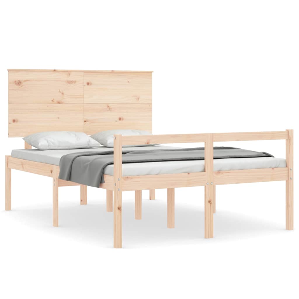 Letto per Anziani con Testiera 140x190 cm in Legno Massello