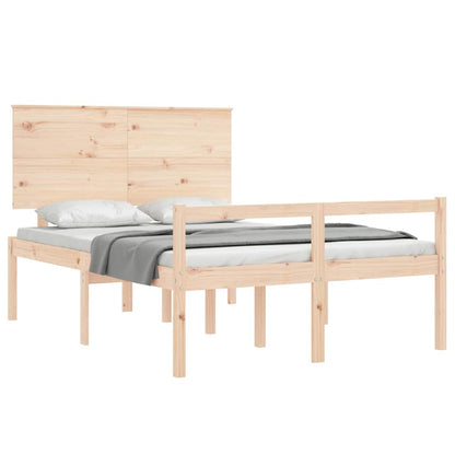 Letto per Anziani con Testiera 140x190 cm in Legno Massello