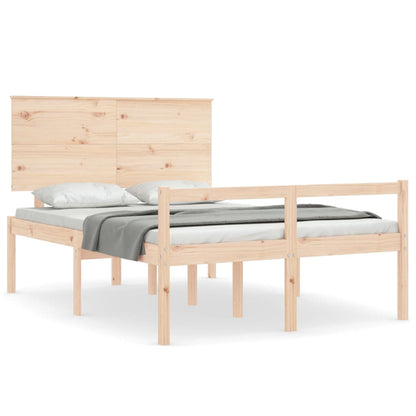 Letto per Anziani con Testiera 140x200 cm in Legno Massello