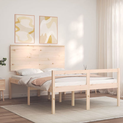 Letto per Anziani con Testiera 140x200 cm in Legno Massello