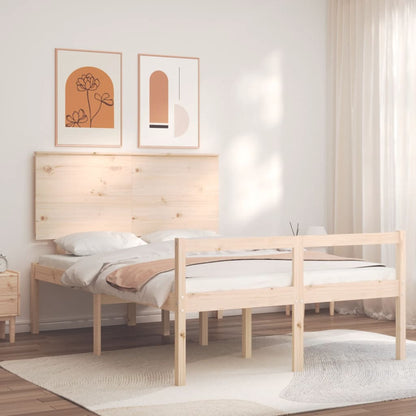 Letto per Anziani con Testiera 140x200 cm in Legno Massello