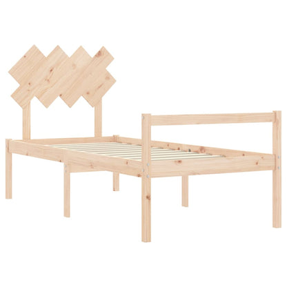 Letto per Anziani con Testiera Single in Legno Massello