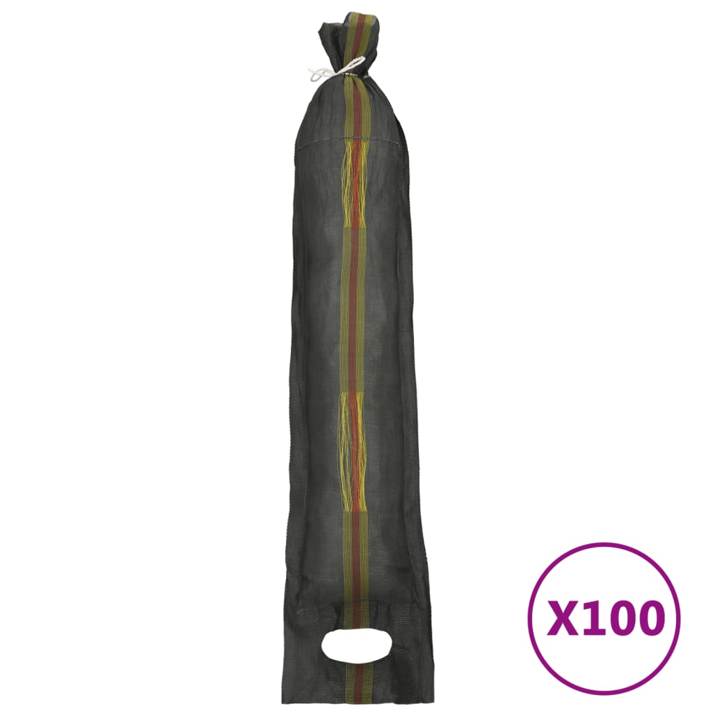 Sacchi di Sabbia 100 pz Verde Scuro 103x25 cm in HDPE