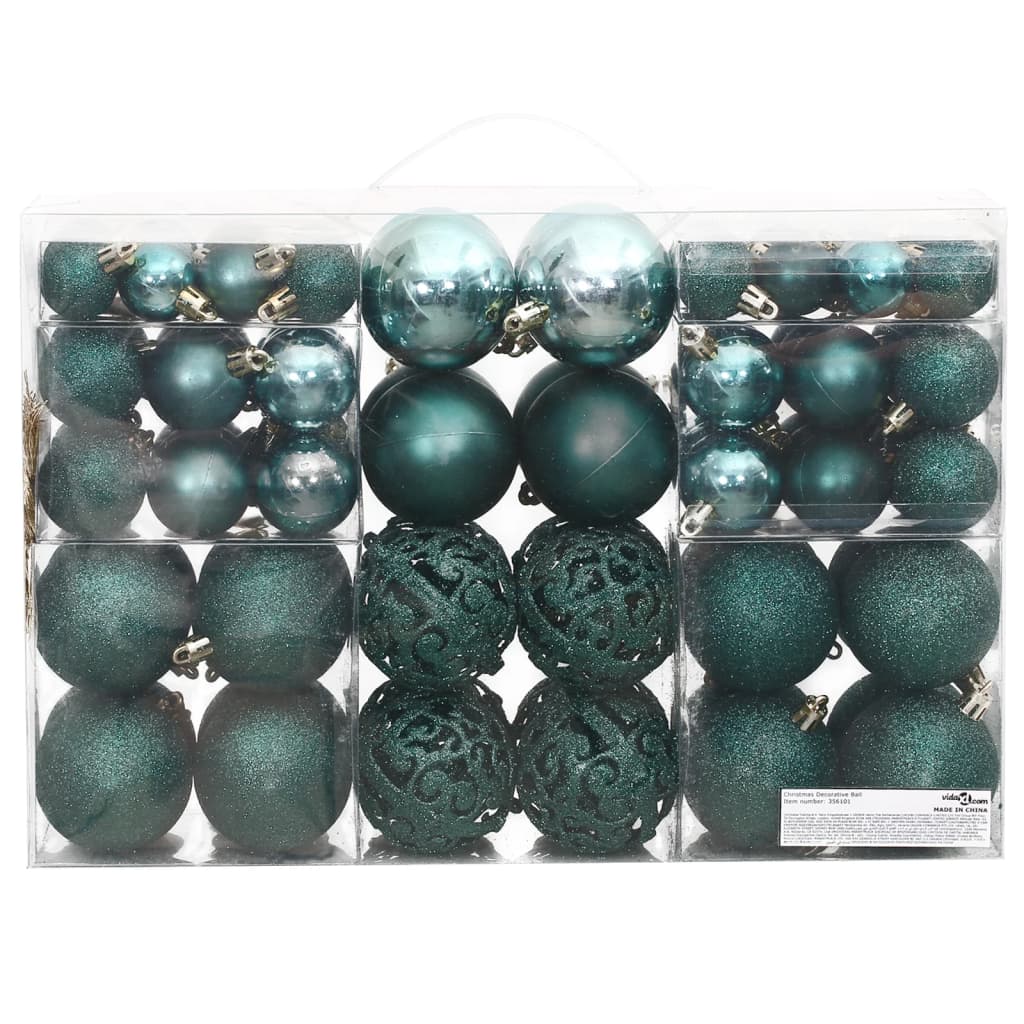 Palline di Natale 100 pz Verdi 3 / 4 / 6 cm