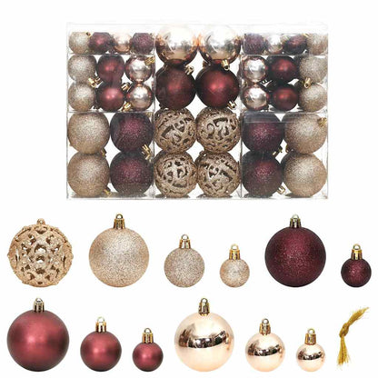 Palline di Natale 100 pz Champagne e Marrone 3 / 4 / 6 cm