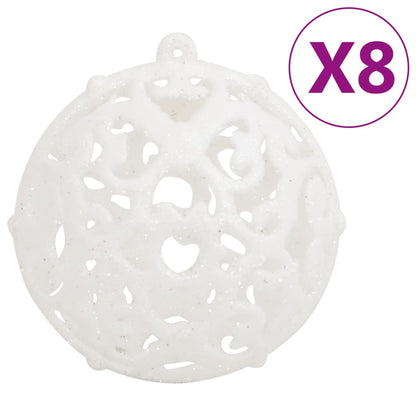 Set Palline di Natale 111 pz Bianco in Polistirene