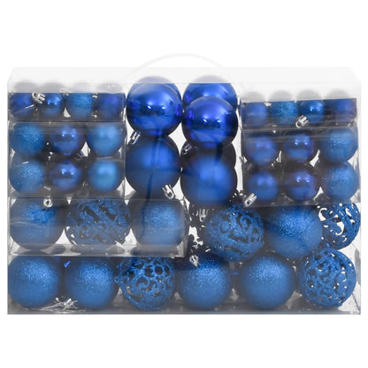 Set Palline di Natale 111 pz Blu in Polistirene