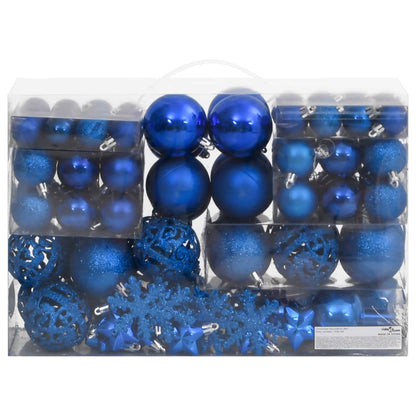 Set Palline di Natale 111 pz Blu in Polistirene