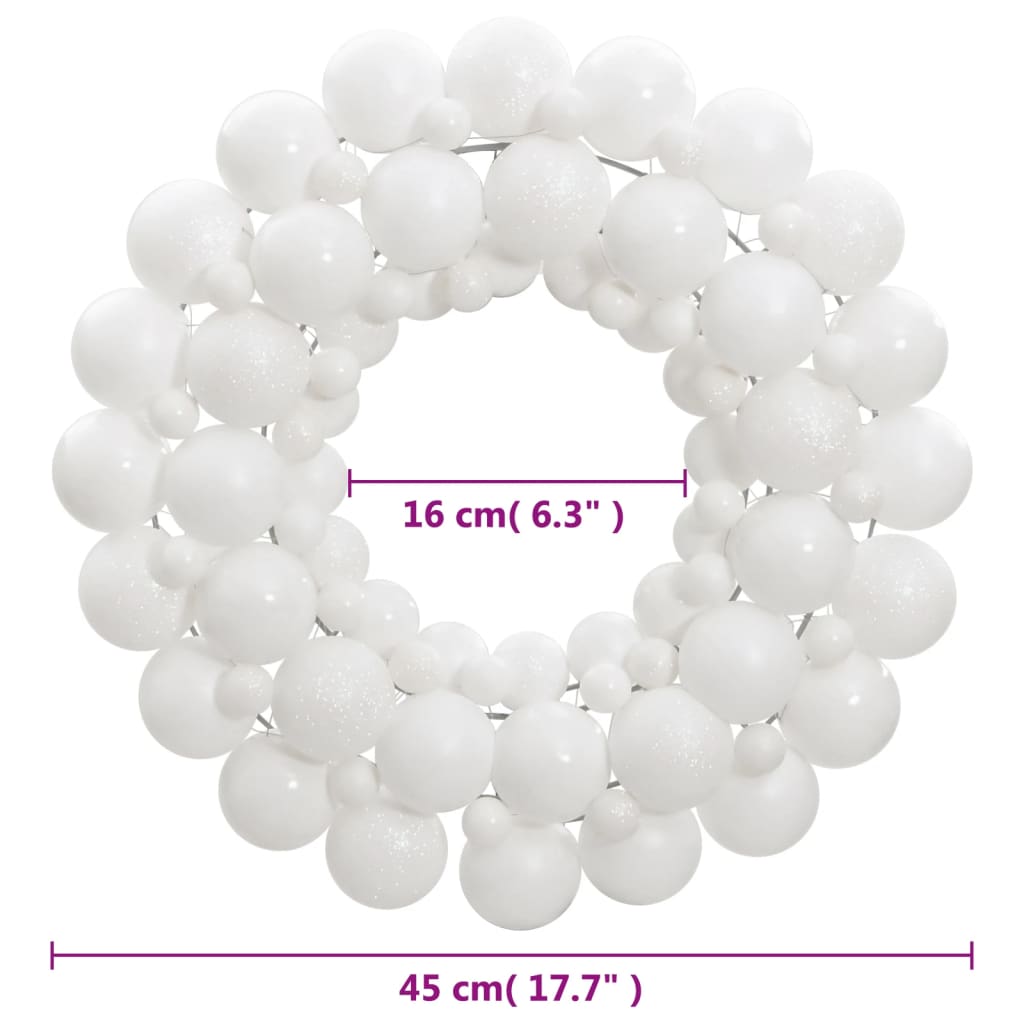 Ghirlanda di Natale Bianca 45 cm in Polistirene