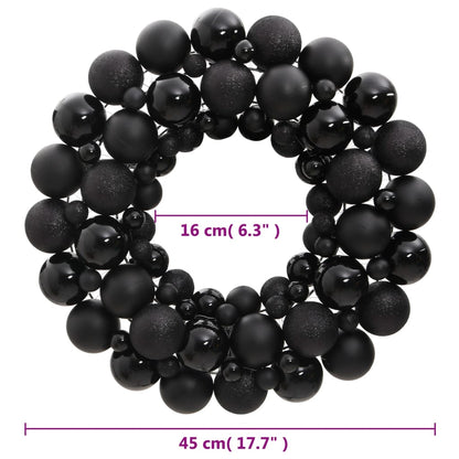 Ghirlanda di Natale Nera 45 cm in Polistirene