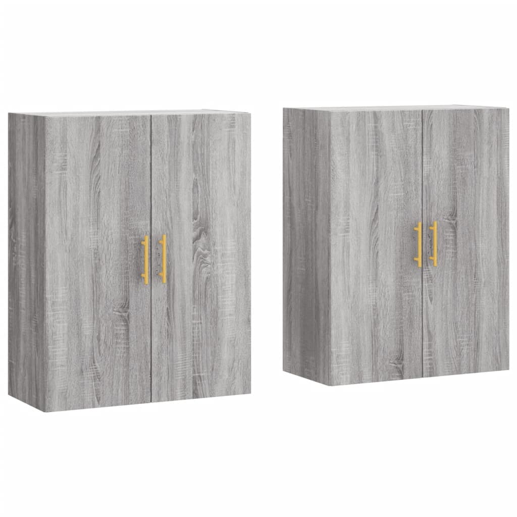 Mobili a Parete 2 pz Grigio Sonoma 69,5x34x90 cm