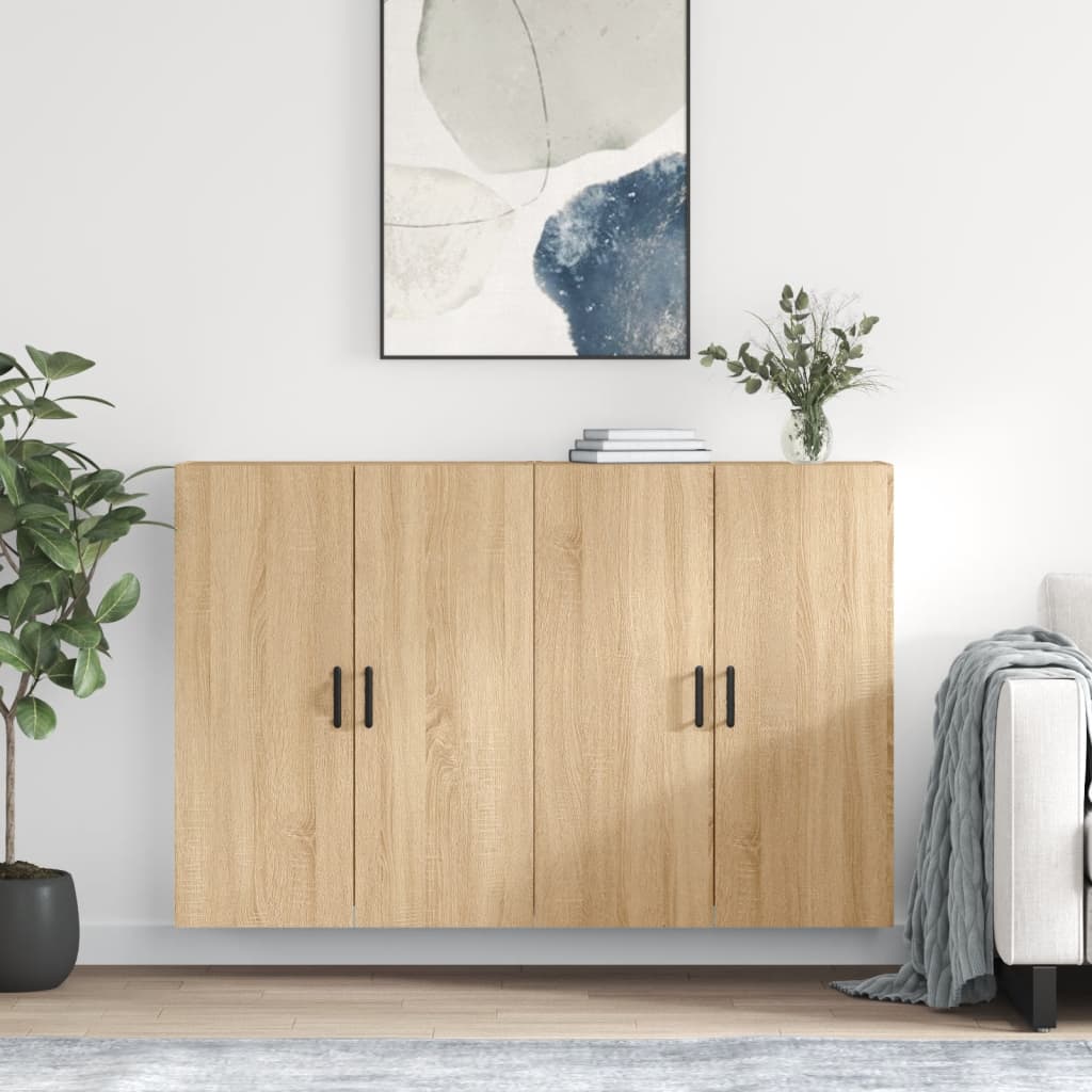 Mobili a Parete 2 pz Rovere Sonoma 69,5x34x90 cm