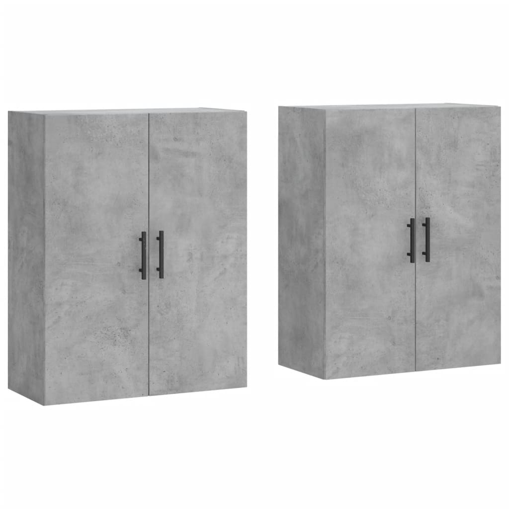 Mobili a Parete 2 pz Grigio Cemento 69,5x34x90 cm