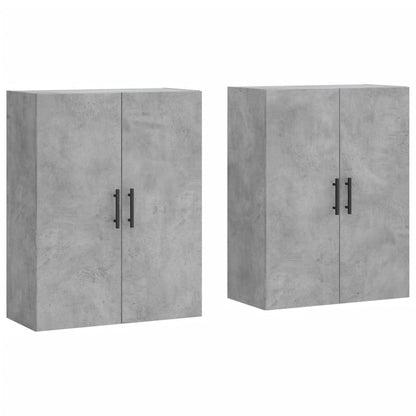 Mobili a Parete 2 pz Grigio Cemento 69,5x34x90 cm
