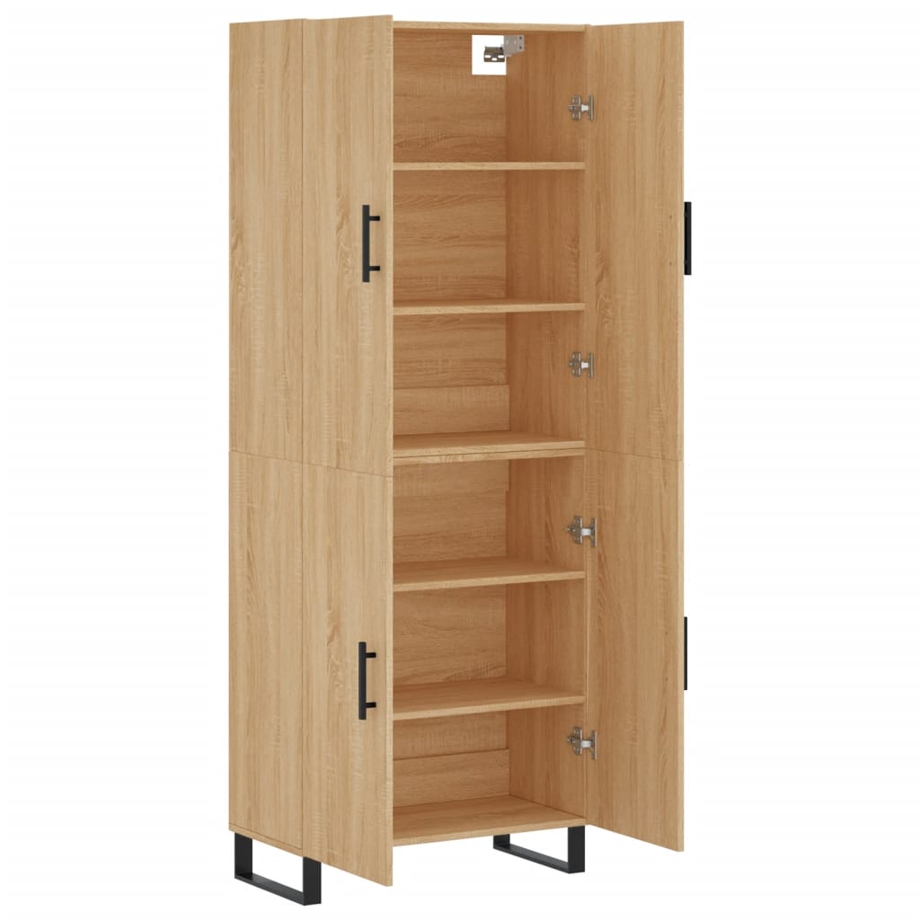 Credenza Rovere Sonoma 69,5x34x180 cm in Legno Multistrato