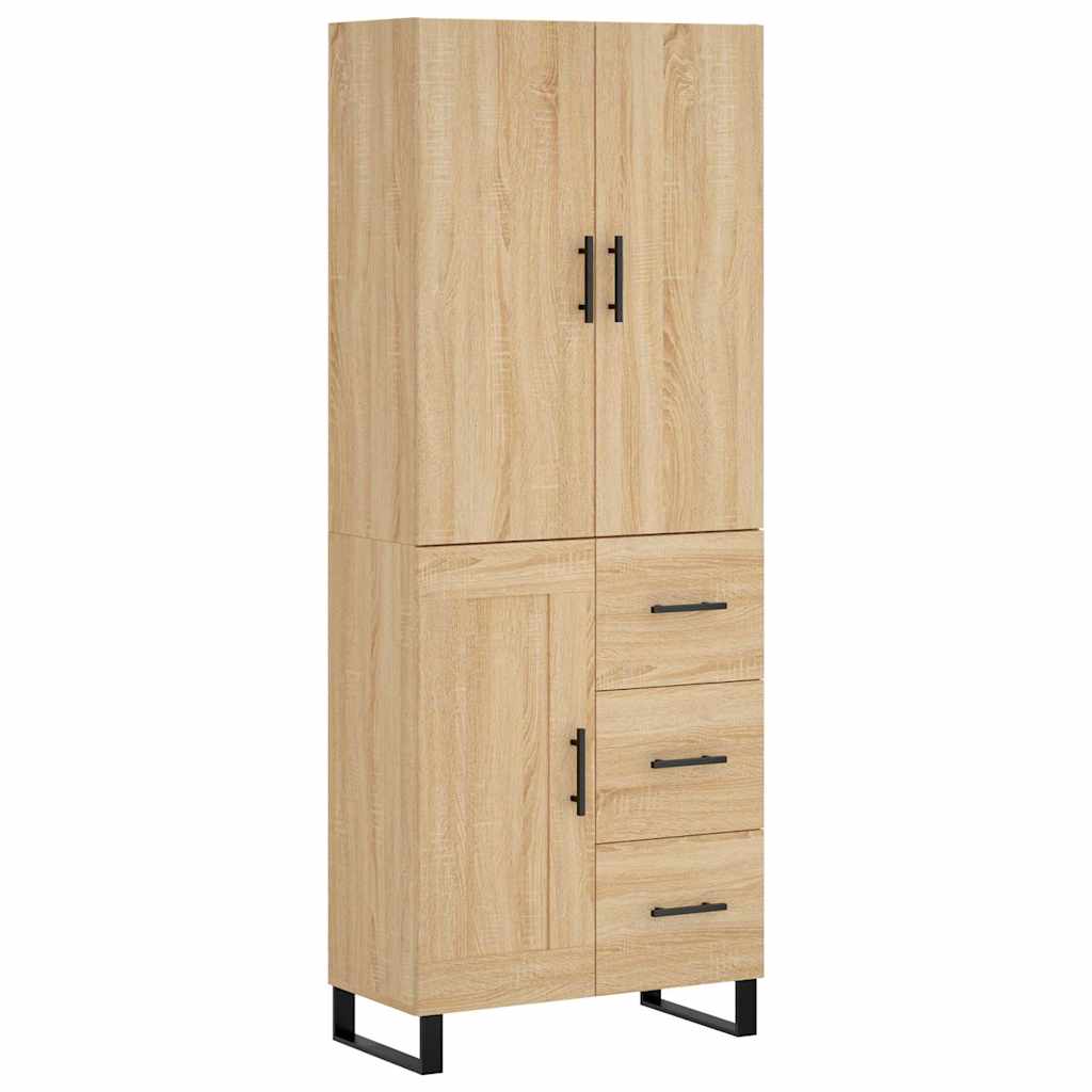 Credenza Rovere Sonoma 69,5x34x180 cm in Legno Multistrato
