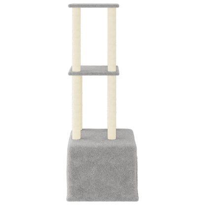 Albero per Gatti con Tiragraffi in Sisal Grigio Chiaro 133,5 cm