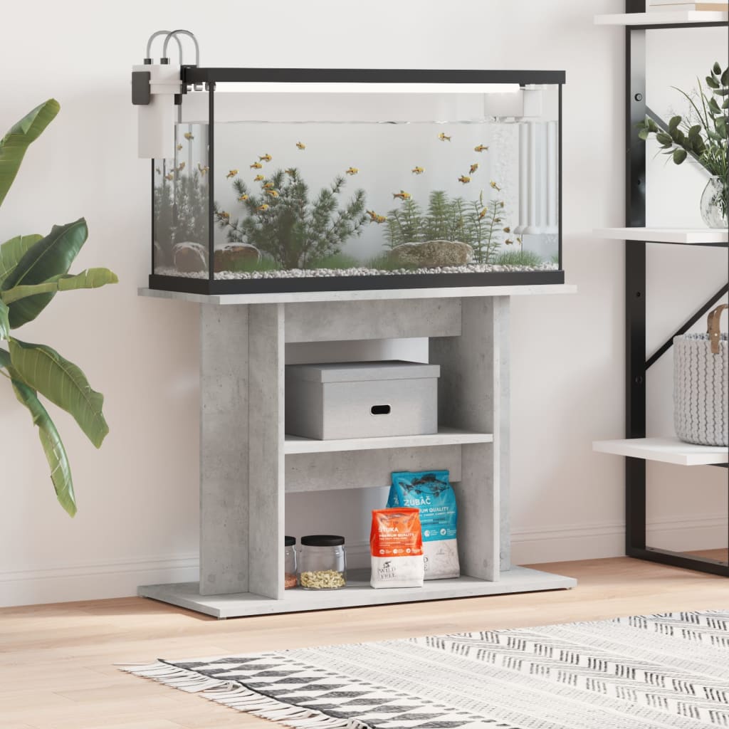 Supporto Acquario 80x35x60 cm Legno Multistrato Grigio Cemento