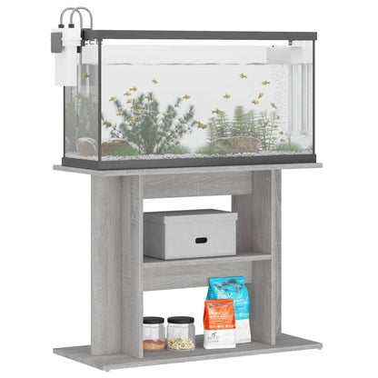 Supporto Acquario 80x35x60cm in Legno Multistrato Grigio Sonoma