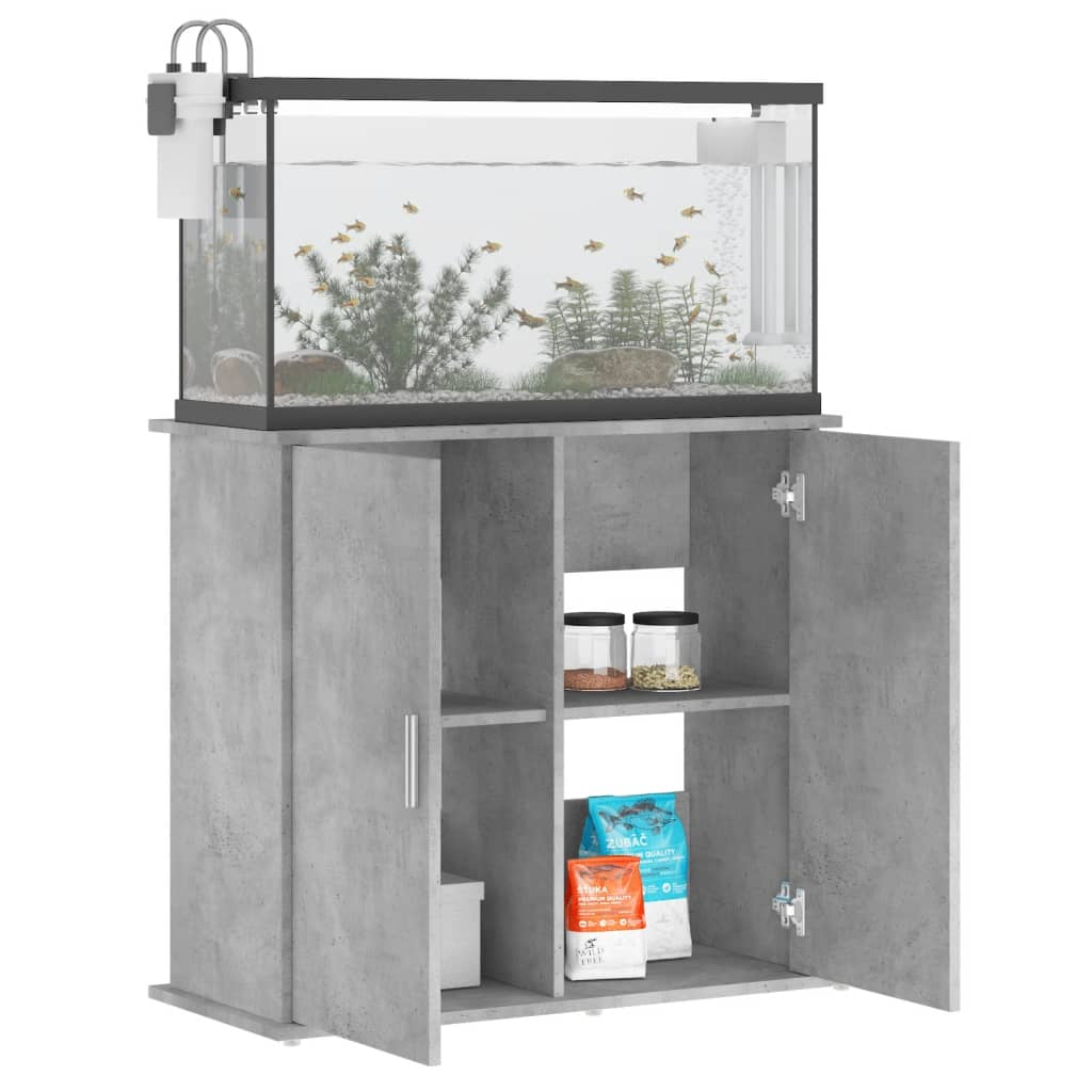 Supporto Acquario 81x36x73 cm Legno Multistrato Grigio Cemento