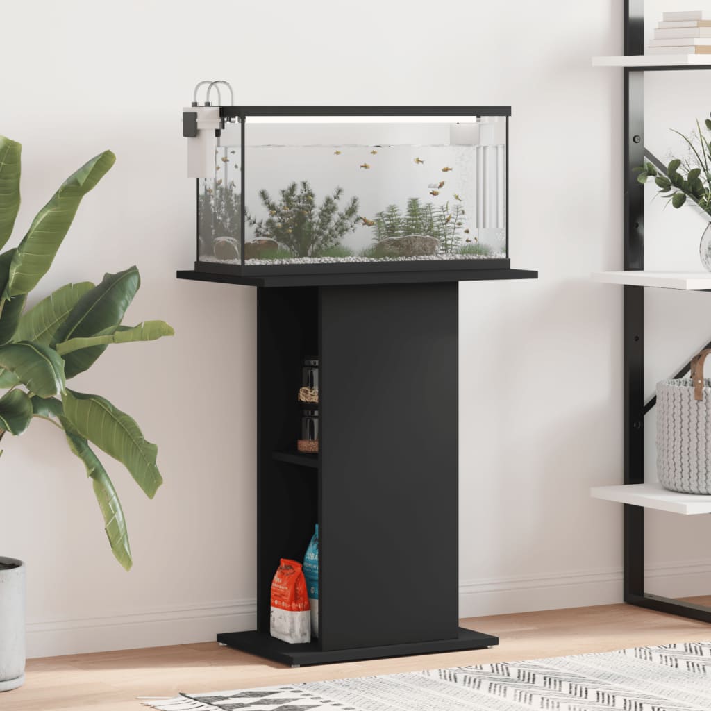 Supporto per Acquario Nero 60,5x36x72,5 cm in Legno Multistrato