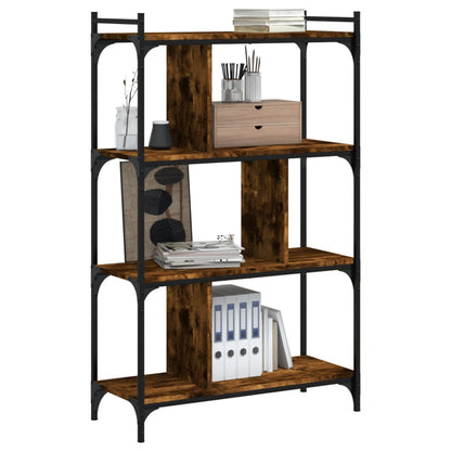 Libreria Rovere Fumo 4 Ripiani 76x32x123 cm Legno Multistrato
