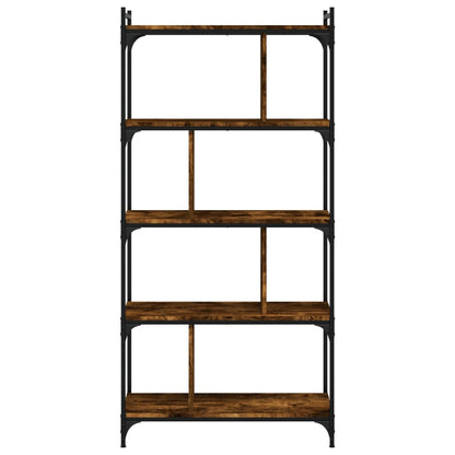 Libreria Rovere Fumo 5 Ripiani 76x32x158 cm Legno Multistrato