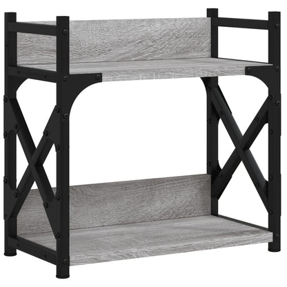 Supporto Stampante 2 Piani Grigio Sonoma 40x20x40cm Multistrato