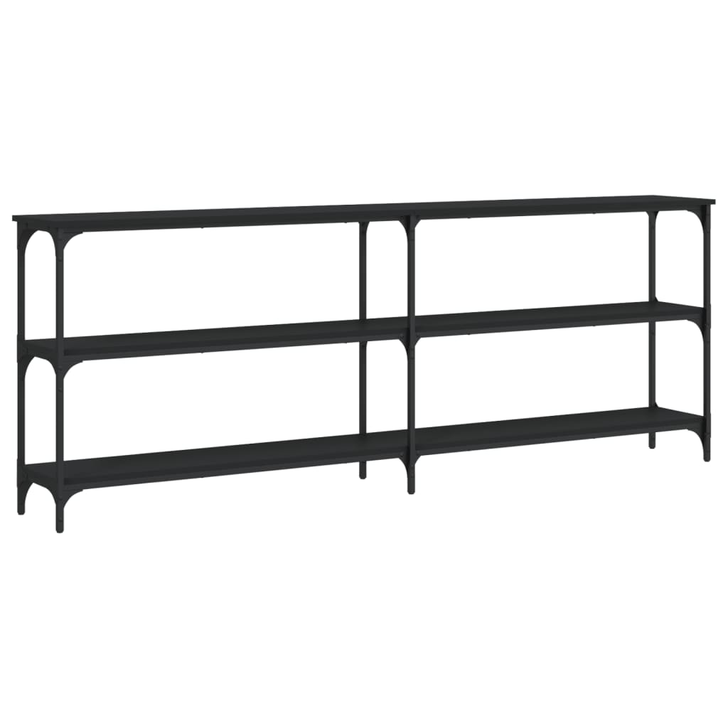 Tavolino Consolle Nero 200x29x75 cm in Legno Multistrato