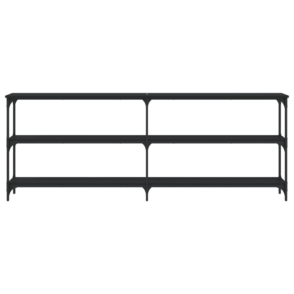Tavolino Consolle Nero 200x29x75 cm in Legno Multistrato