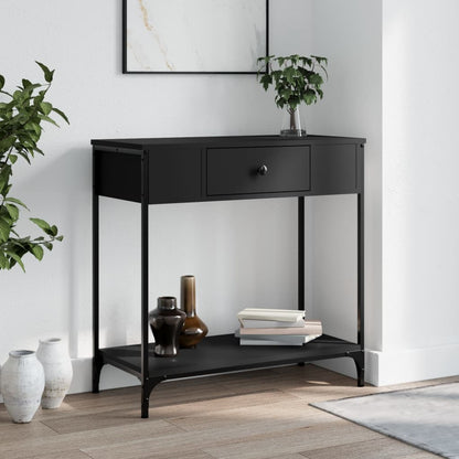 Tavolino Consolle Nero 75x34,5x75 cm in Legno Multistrato