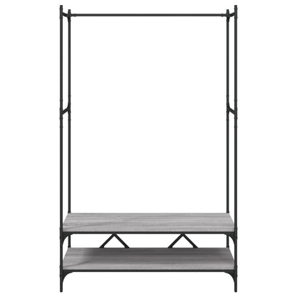Appendiabiti con Scaffali Grigio Sonoma in Legno Multistrato