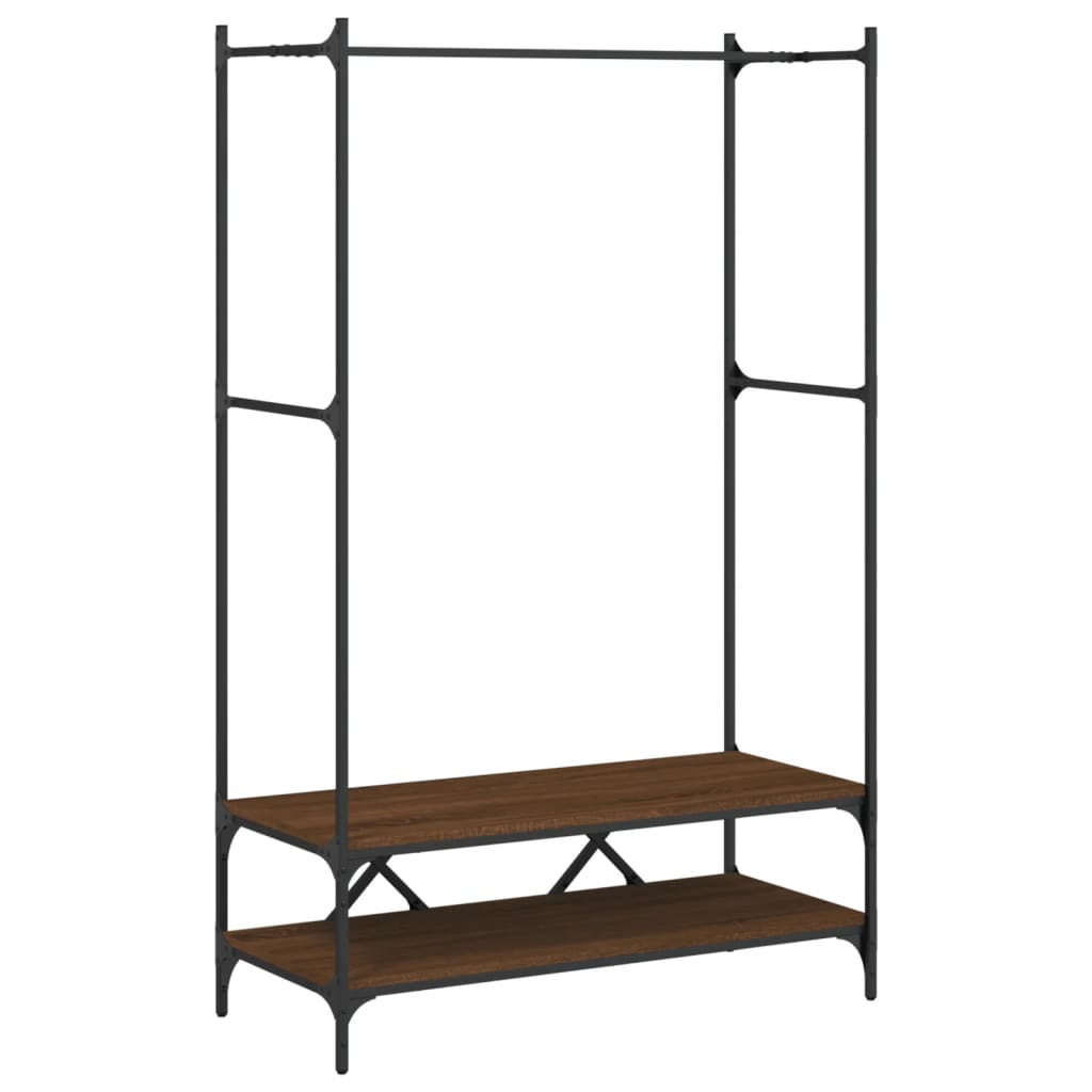 Appendiabiti con Scaffali Rovere Marrone in Legno Multistrato