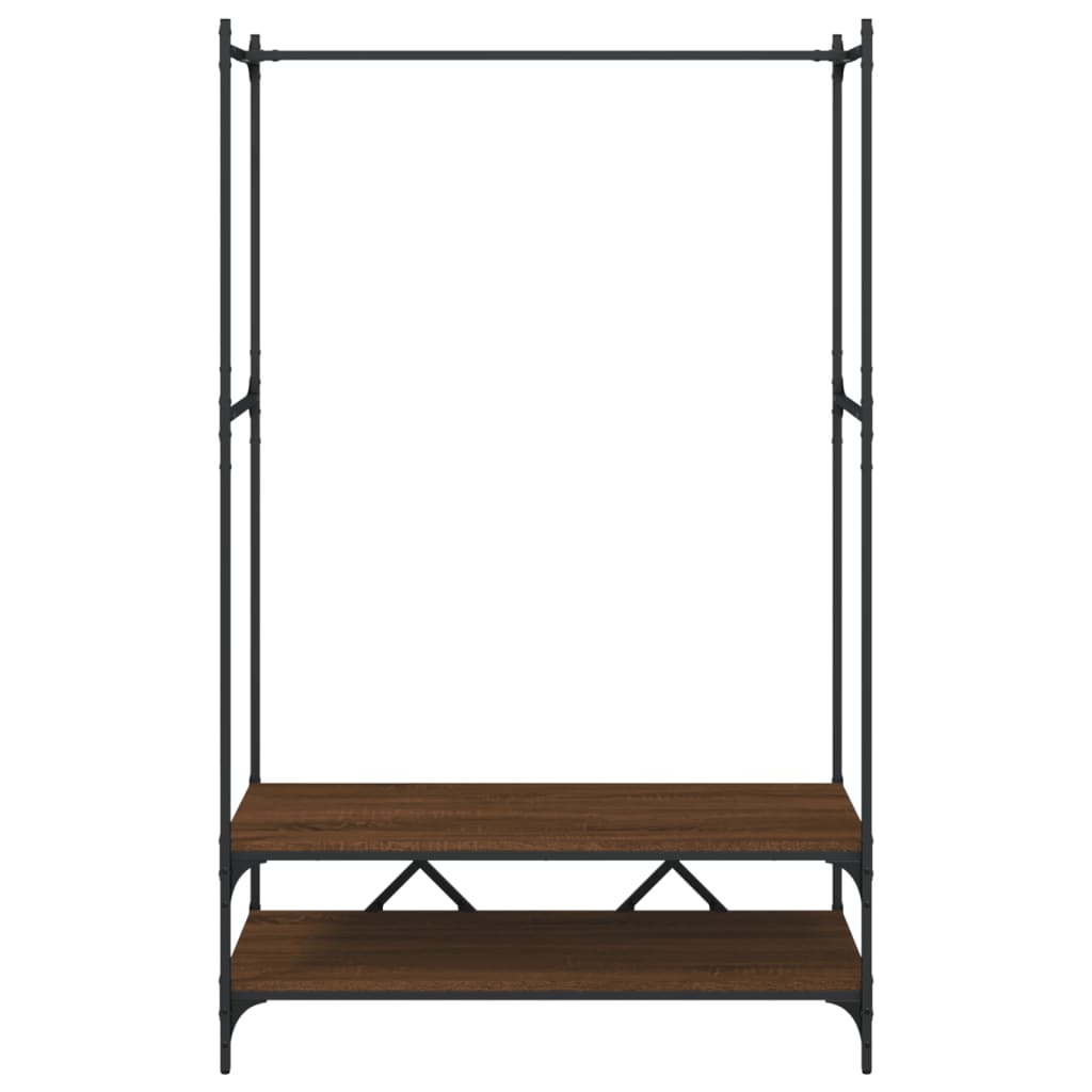 Appendiabiti con Scaffali Rovere Marrone in Legno Multistrato