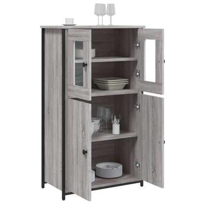 Credenza Grigio Sonoma 62x32x106,5 cm in Legno Multistrato