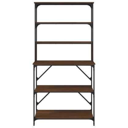 Scaffale Cucina 6Ripiani Rovere Marrone 90x40x180cm Multistrato