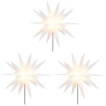 Luci di Natale con Picchi e LED 3 pz Pieghevoli Bianche 35 cm