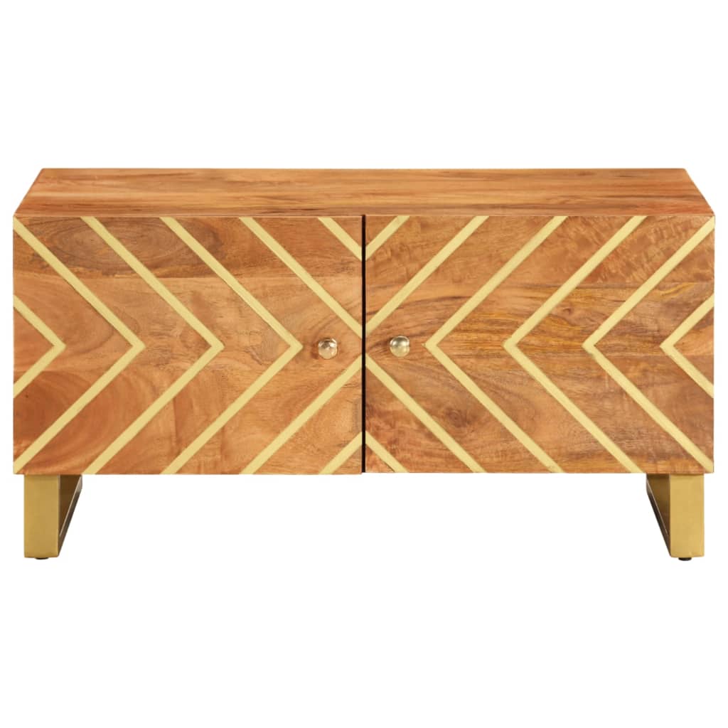 Tavolino da Salotto Marrone e Nero 80x50x40 cm Legno di Mango