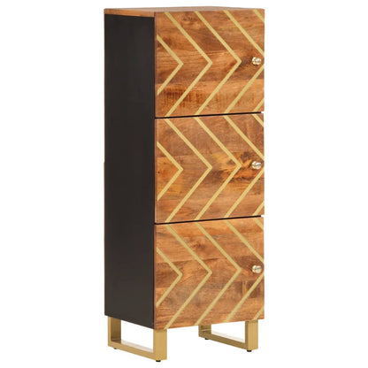 Credenza Marrone e Nera 40x33,5x110 cm Legno Massello di Mango