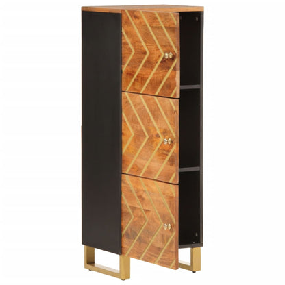 Credenza Marrone e Nera 40x33,5x110 cm Legno Massello di Mango