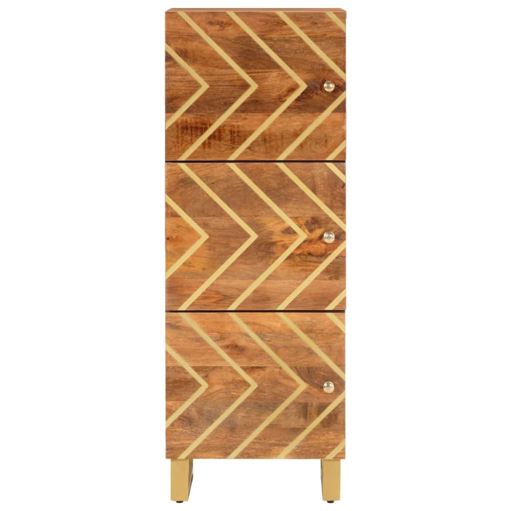 Credenza Marrone e Nera 40x33,5x110 cm Legno Massello di Mango