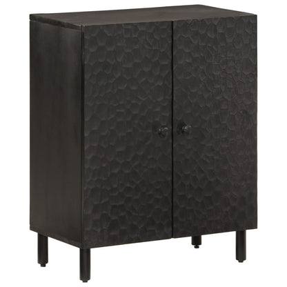 Credenza Nera 60x33x75 cm in Legno Massello di Mango