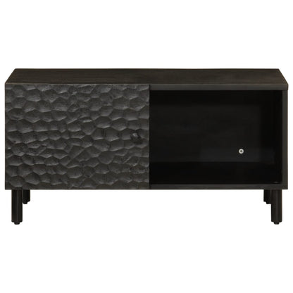 Tavolino da Salotto Nero 80x50x40 cm in Legno Massello di Mango