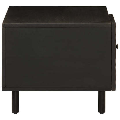 Tavolino da Salotto Nero 80x50x40 cm in Legno Massello di Mango