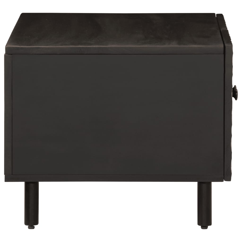 Tavolino da Salotto Nero 80x50x40 cm in Legno Massello di Mango