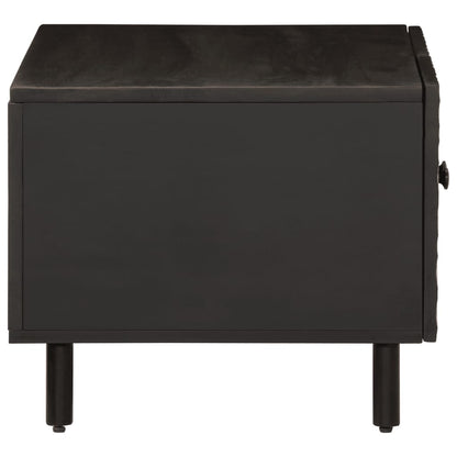 Tavolino da Salotto Nero 80x50x40 cm in Legno Massello di Mango